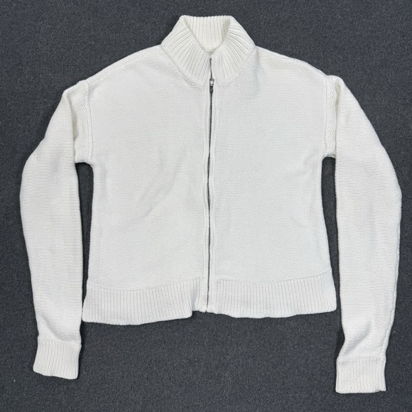 Vineyard Vines Men's XL Cream Full Zip Cotton Sweater Mock Neck